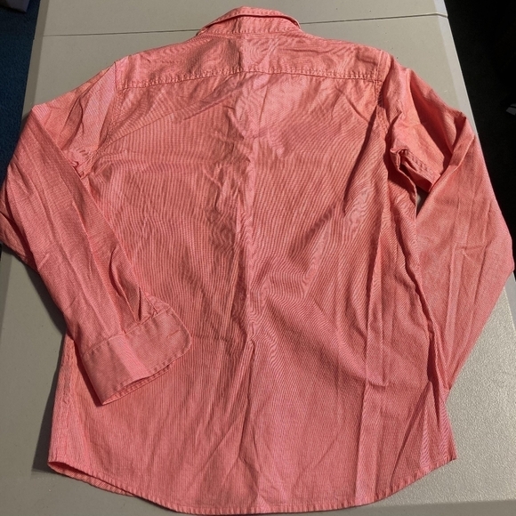 Marc Anthony Stretch Slim Fit Button-Up Collared Shirt Red White Men's Small S - Picture 2 of 6